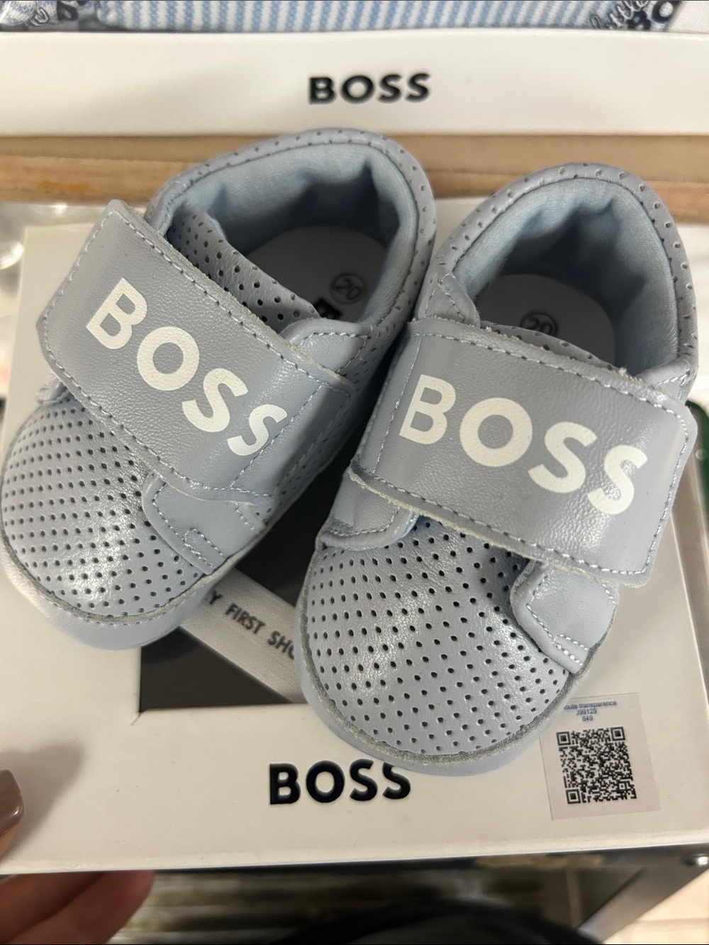 100% Authentic Hugo Boss Baby Walker / Velcro Strap Shoe - New with Box